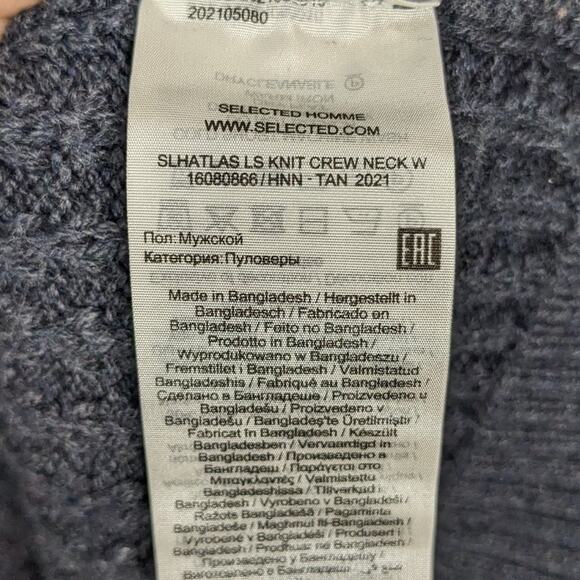 NWT Selected Homme Slhatlas Dark Grey Knit Pullover Crewneck Sweater Size XXL - Picture 8 of 9